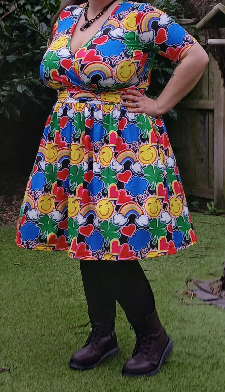 Care Stickers Wrap Style Dress