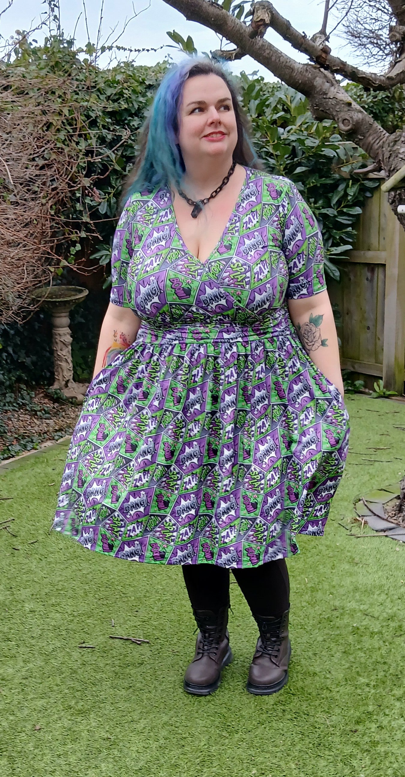 Comic Book Wrap Style Dress