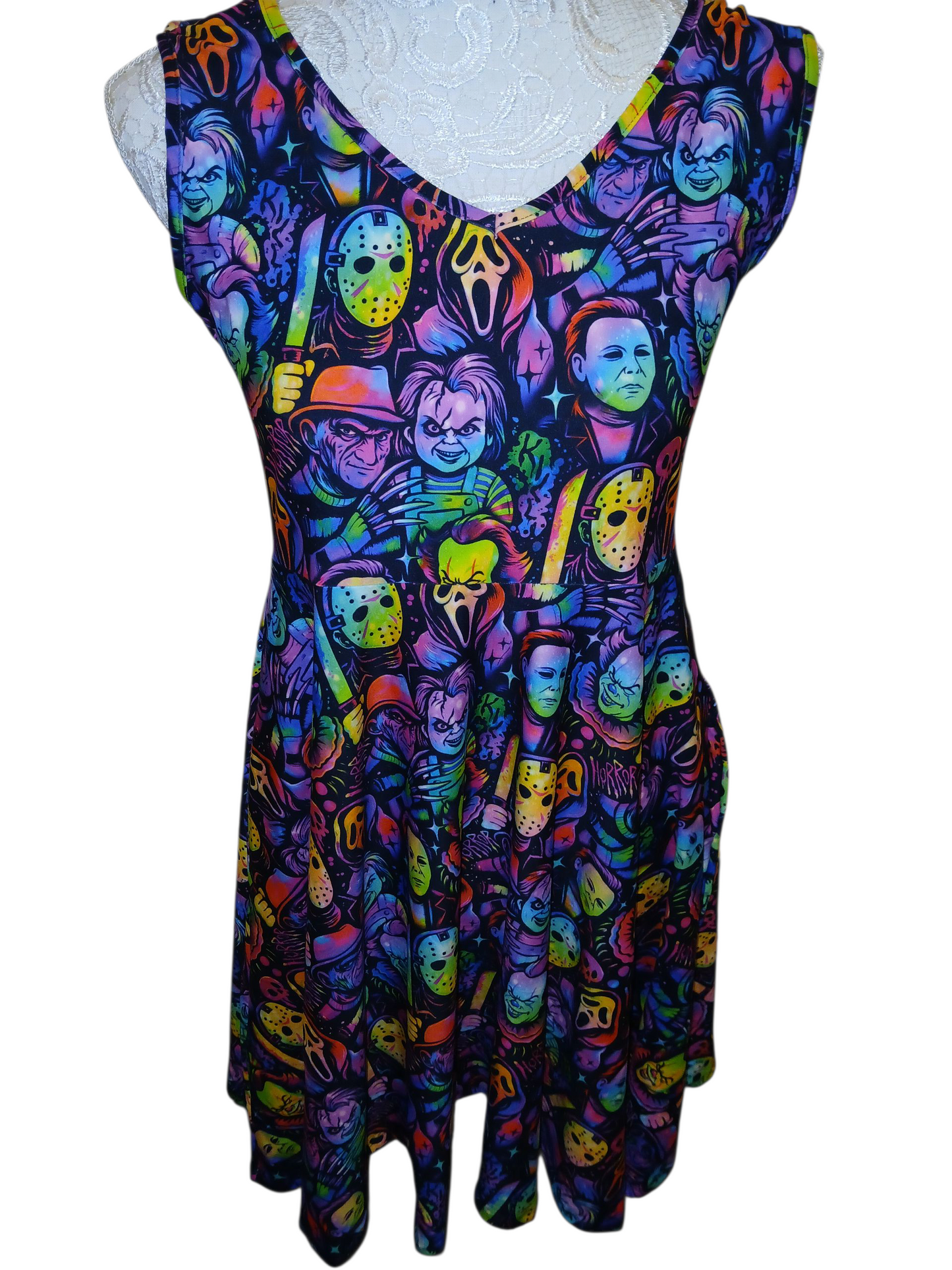 Rainbow horror Skater Dress