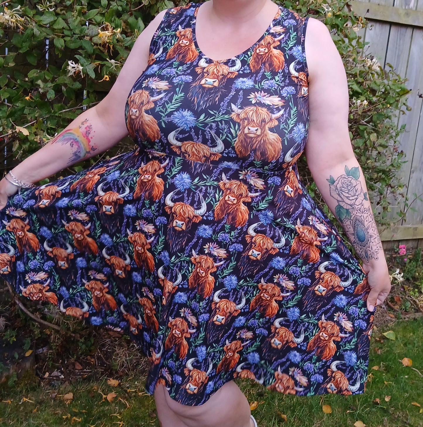 Highland cow Skater Dress