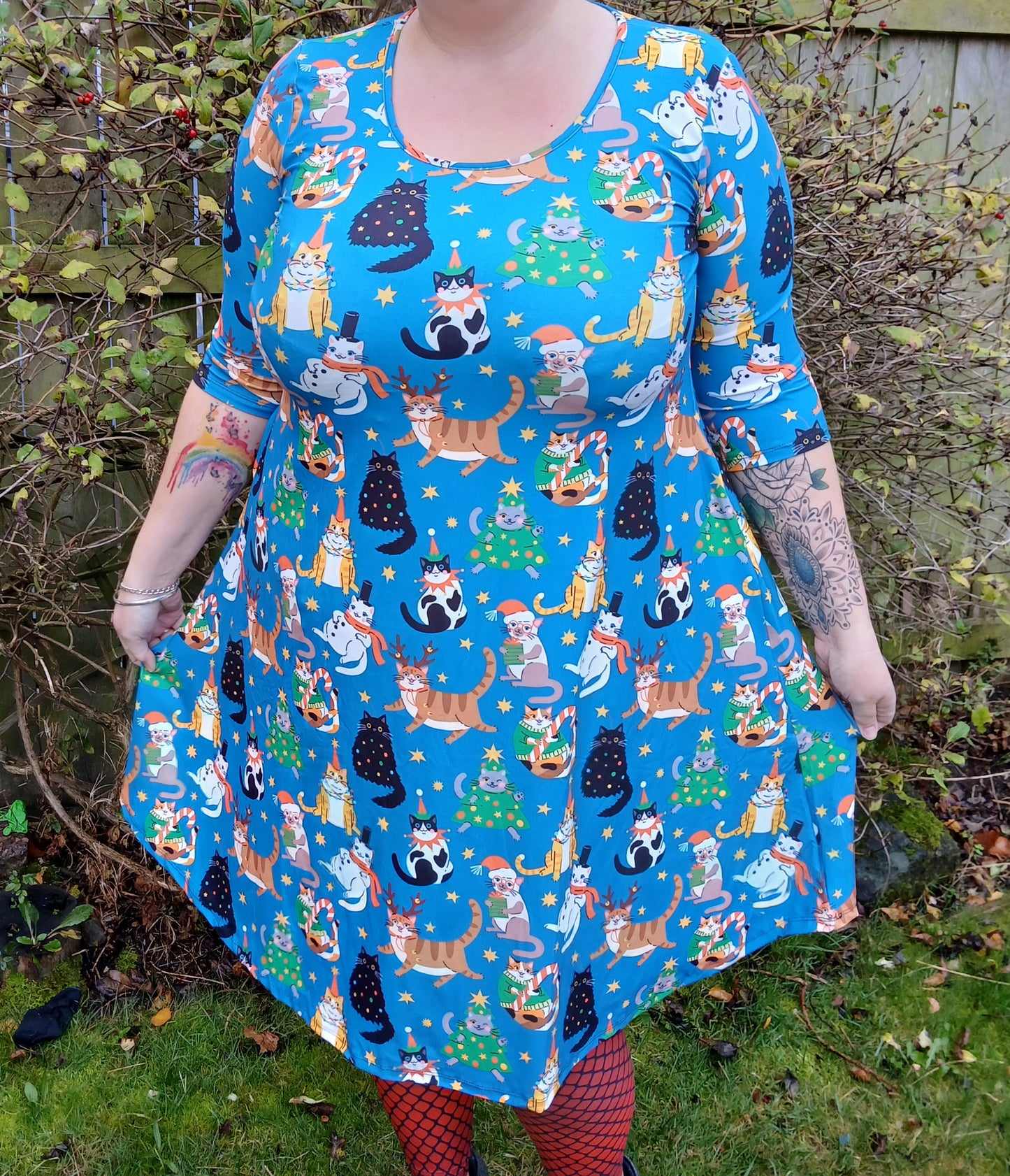 Funny Cats Swing dress 3/4 sleeve