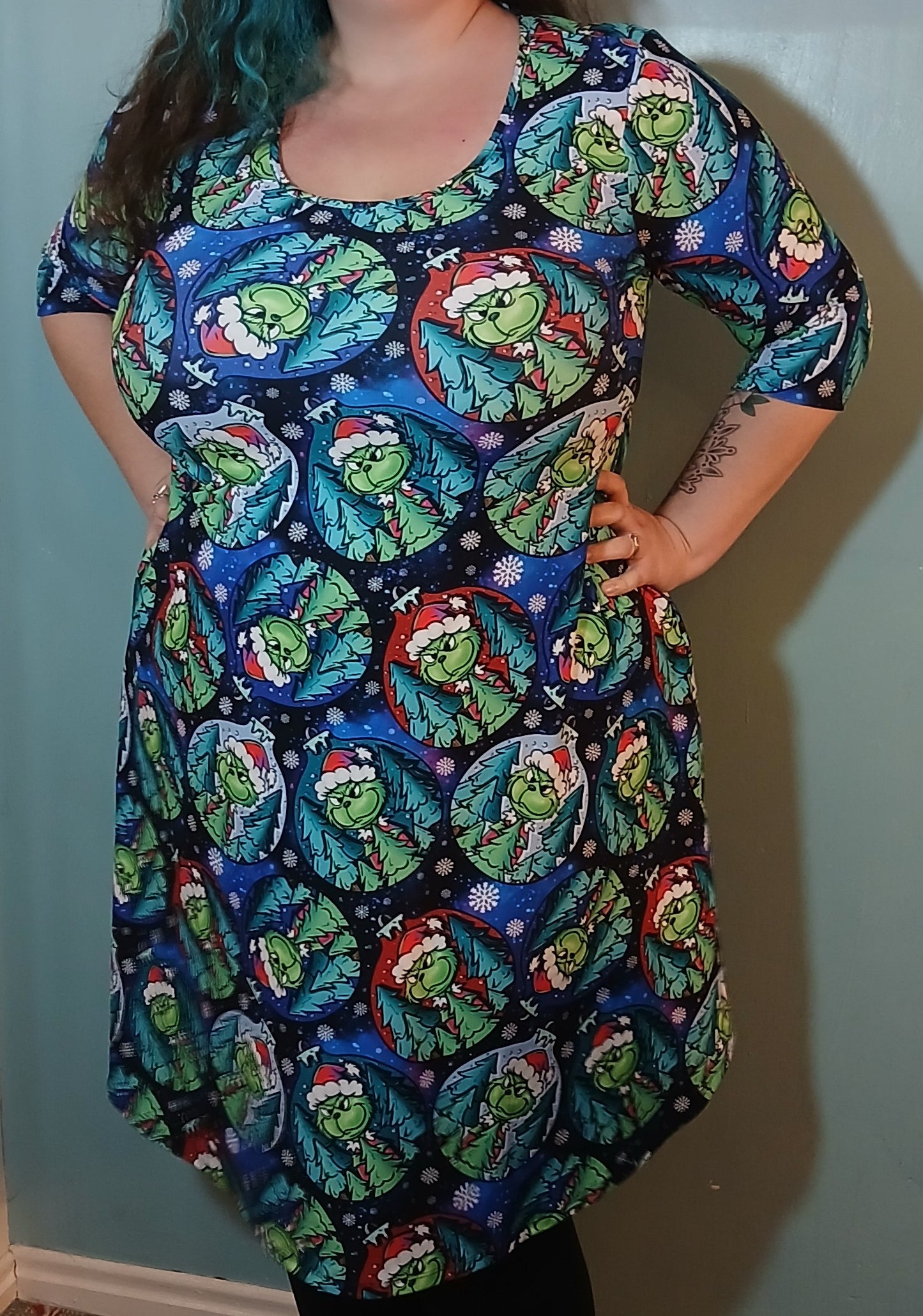 The Green Guy Swing dress 3/4 sleeve