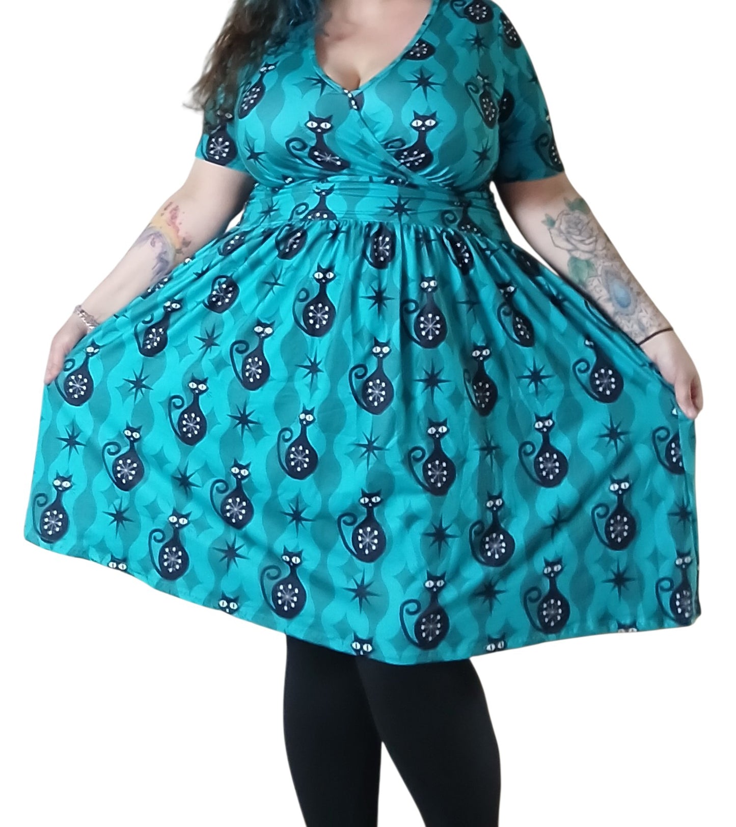 Atomic Cats Wrap dress
