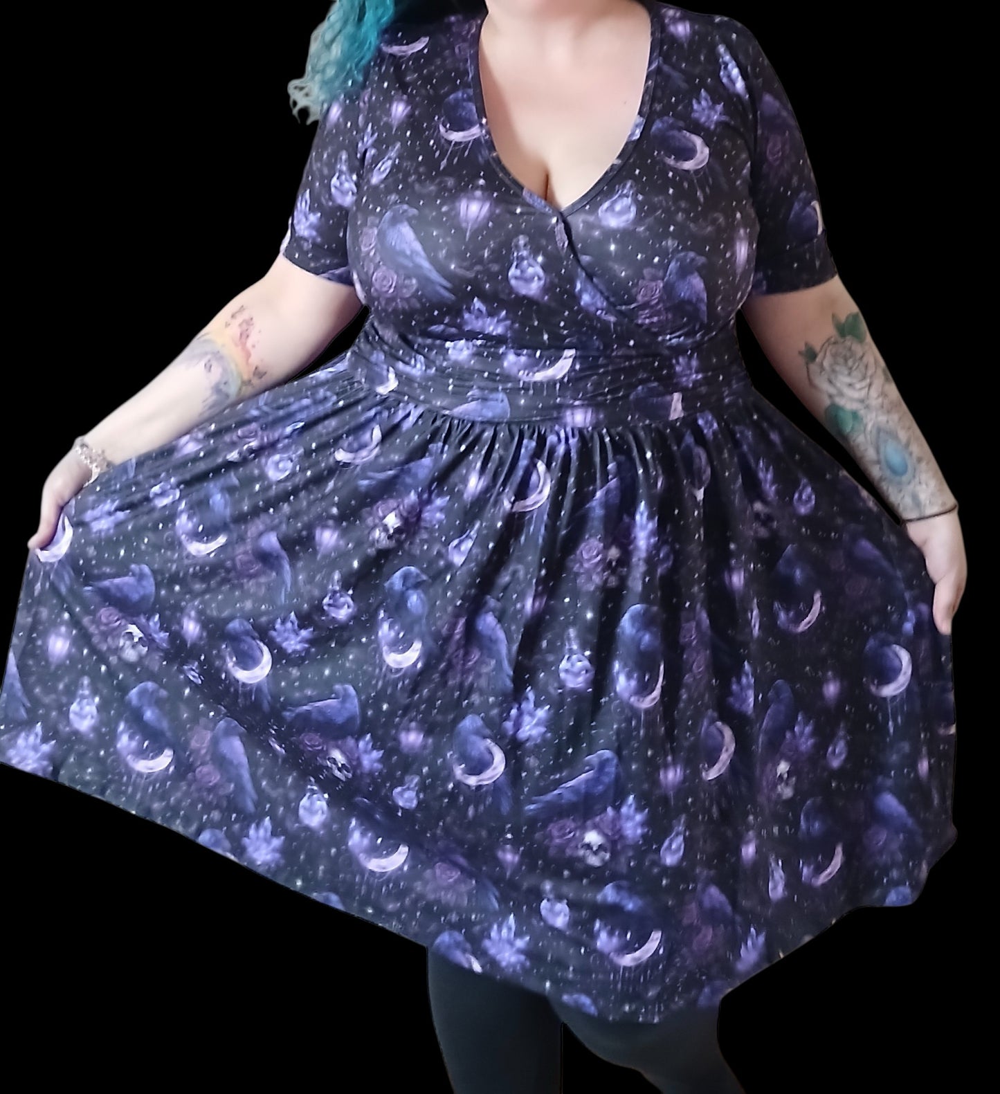 Witchy Raven Wrap dress