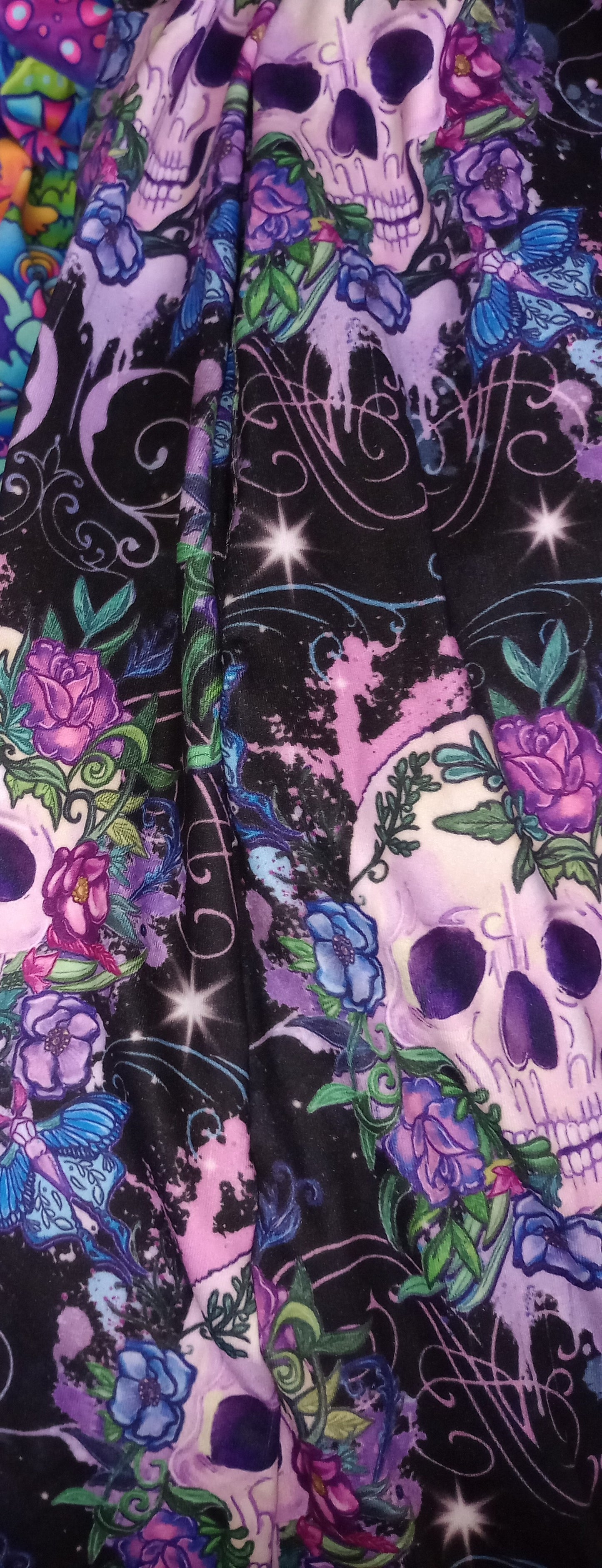 Wrap Style Dress Floral Skulls