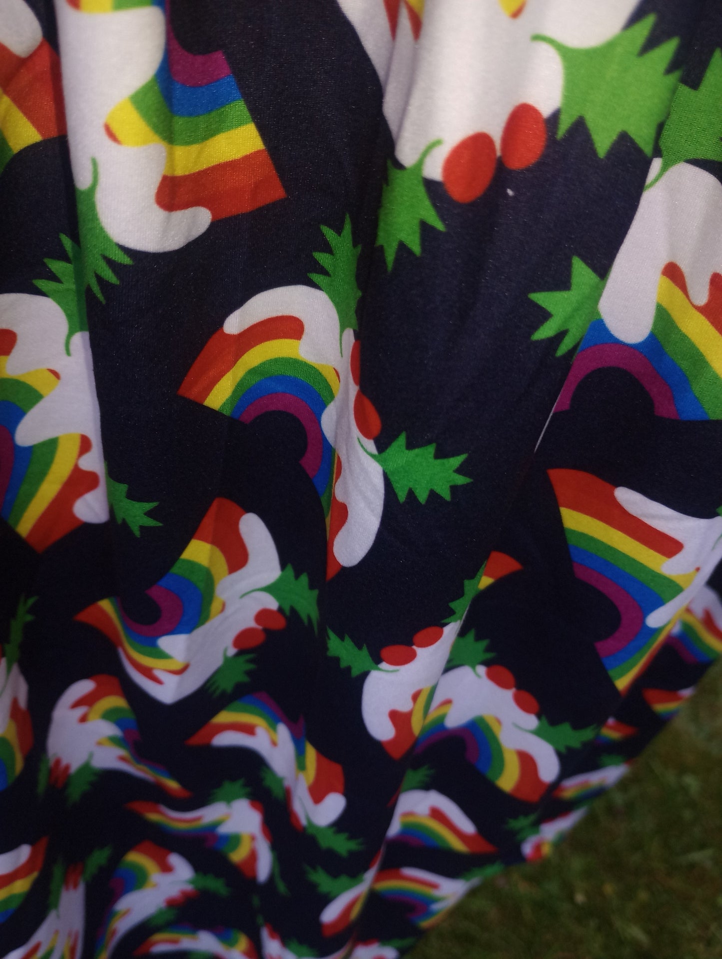 Rainbow Pudding Wrap Style Dress 3/4 sleeve