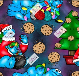 Cookie Monster Swing Dress 3/4 sleeve