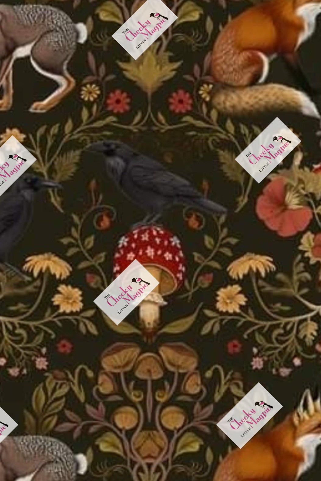 PRE ORDER Mushroom and Foxes Wrap Style Dress
