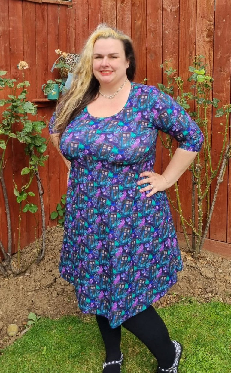 Time and Space Swing Dress 3/4 sleeve