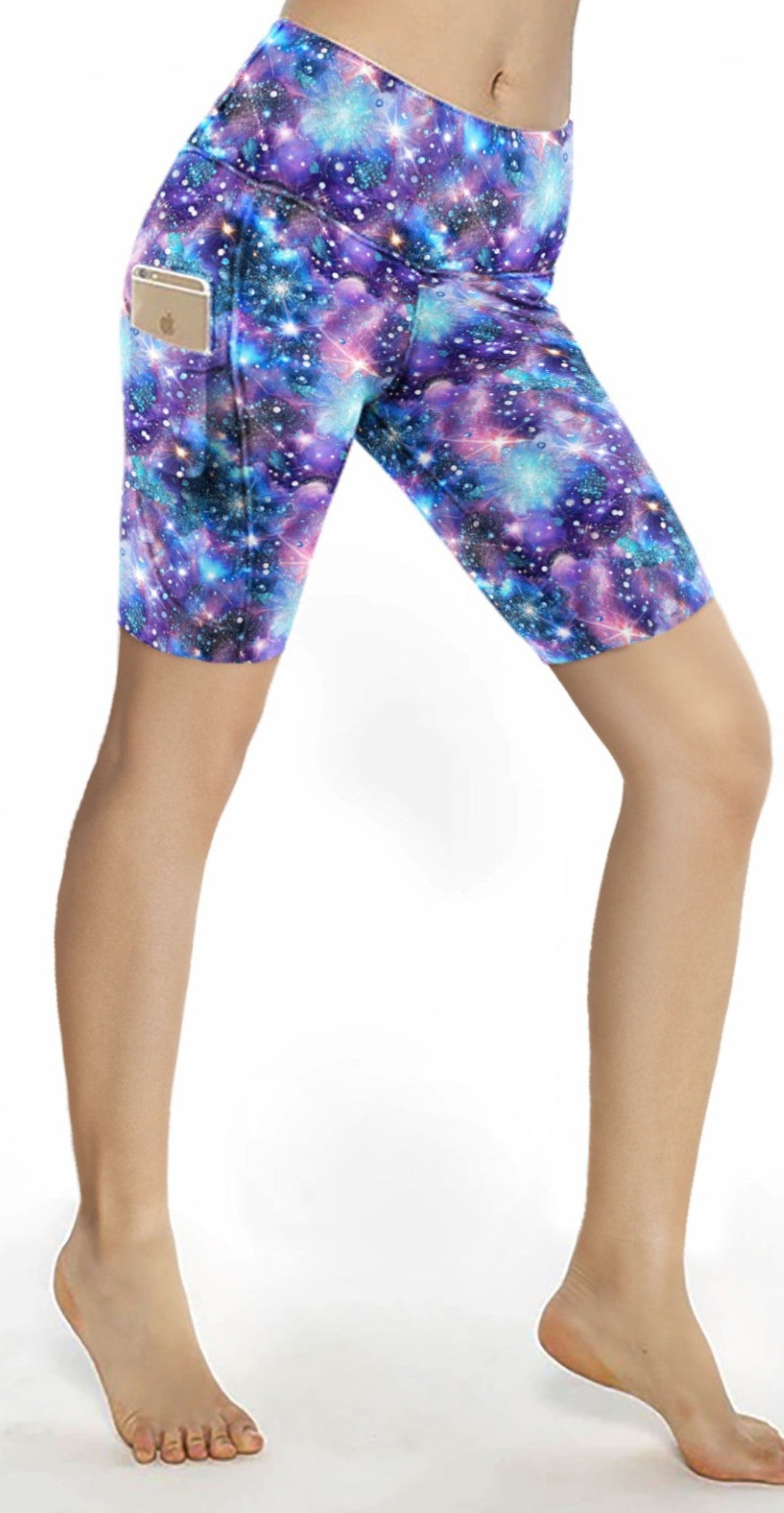Glitter Space Shorts Pockets