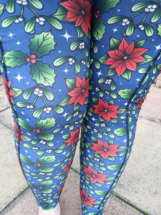 Christmas Flowers yoga POCKETS