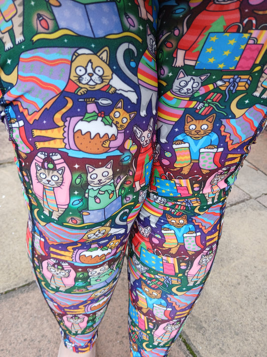 Festive Cats yoga POCKETS