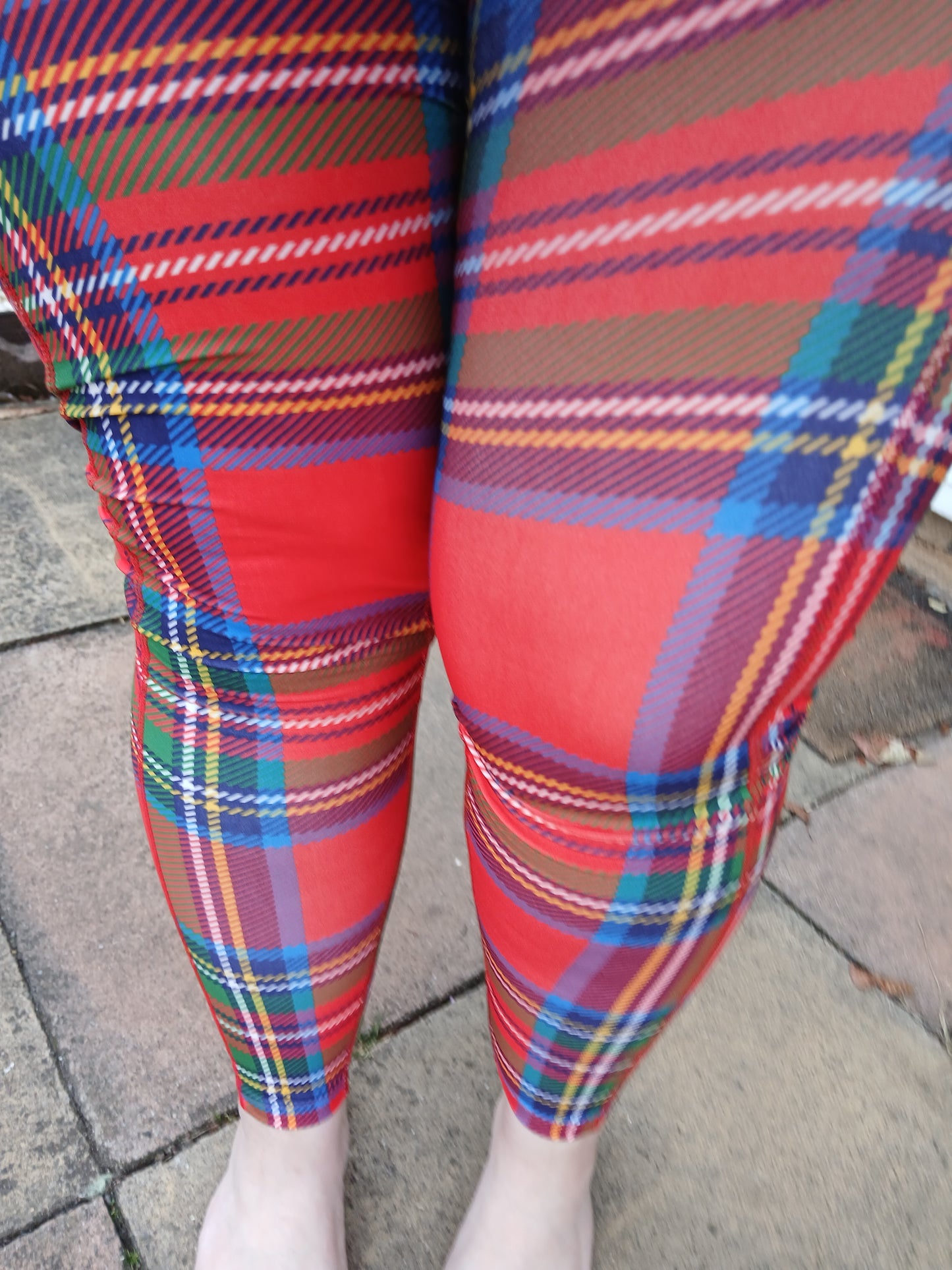 Red Tartan Yoga POCKETS