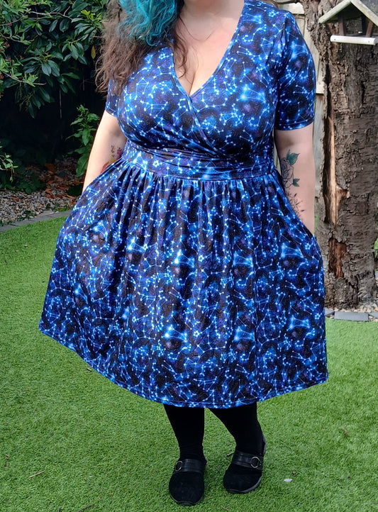 Constellations Wrap Style Dress