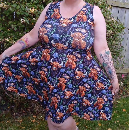 Highland cow Skater Dress