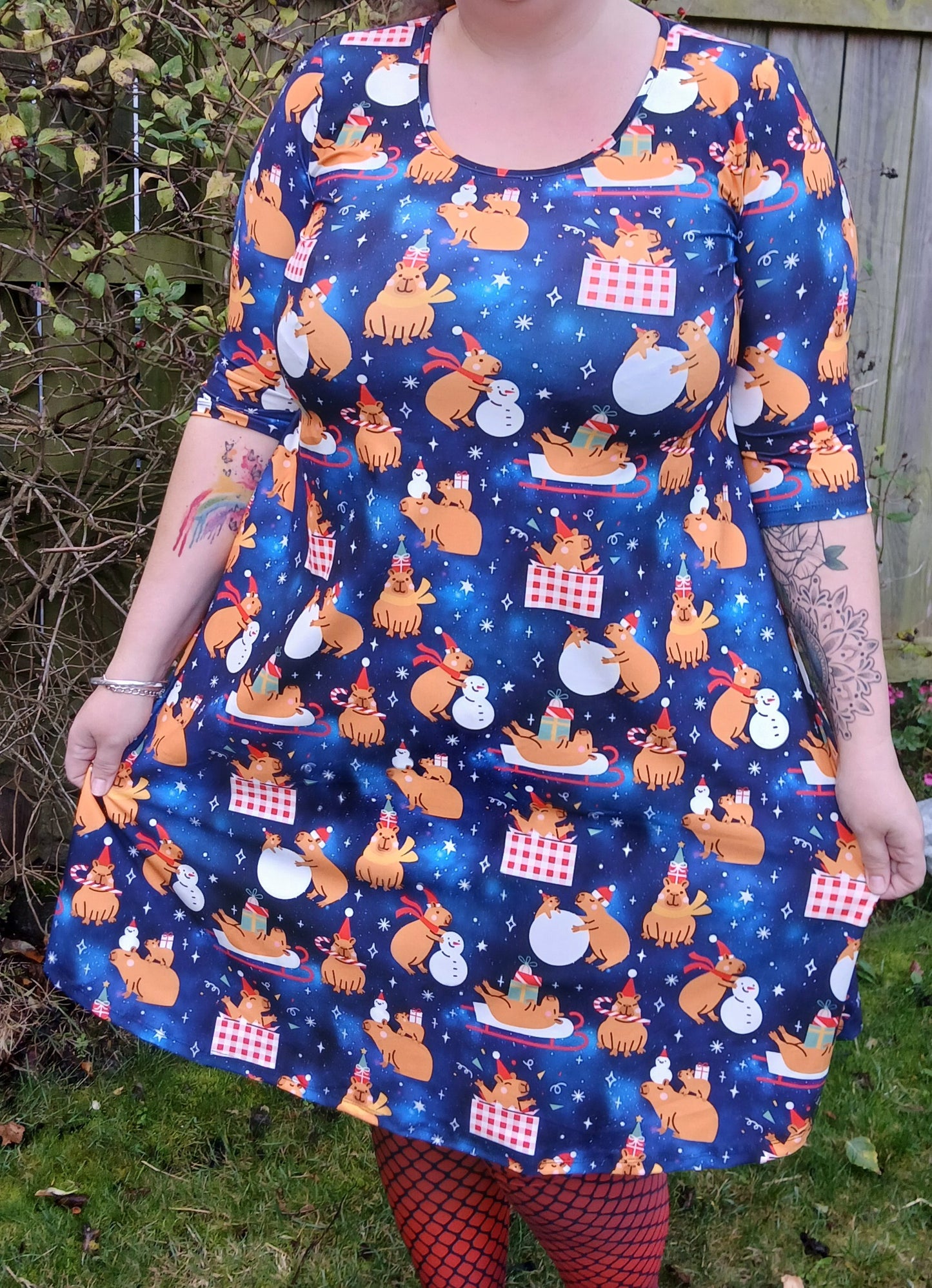 Capybara Swing dress 3/4 sleeve