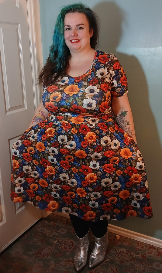 Wild Poppy Fields Tina Dress