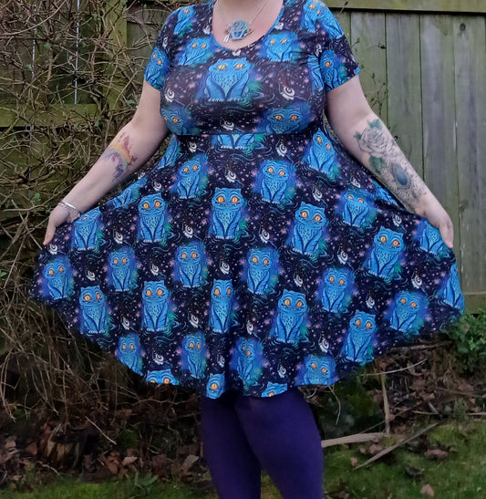 Demon cat short sleeve Skater Dress