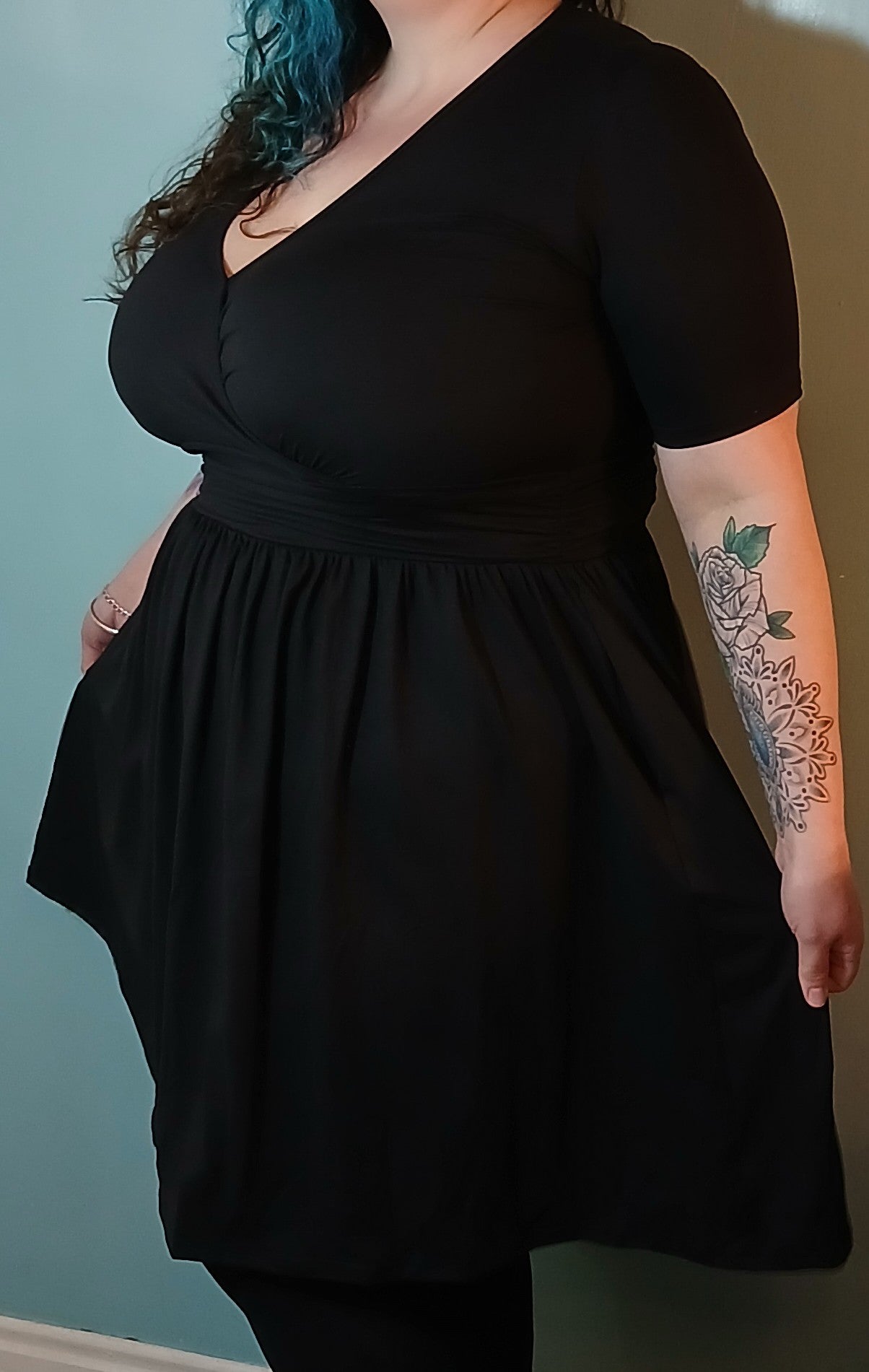 Black Wrap Style Dress