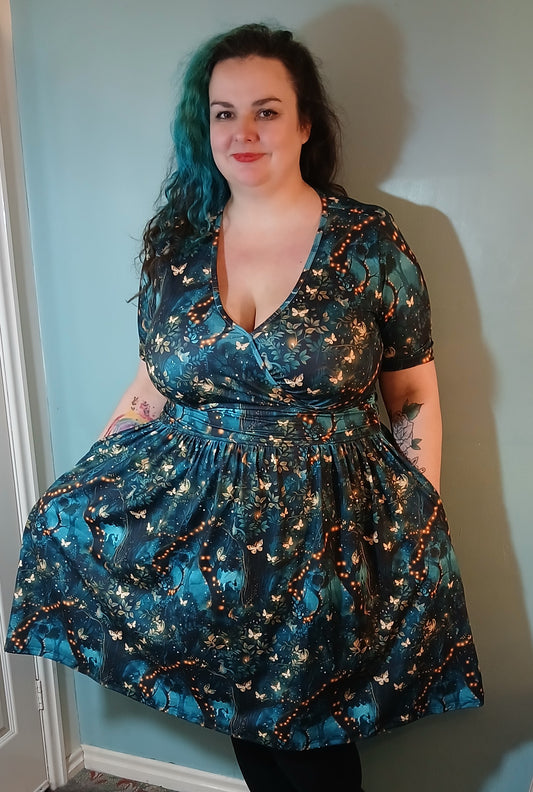 Night Forest Wrap Style Dress