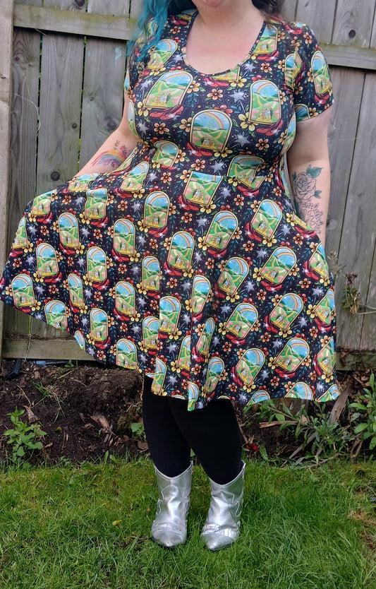 Oz short sleeve Skater Dress