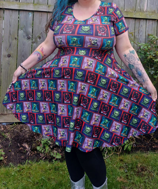 Horror Cats short sleeve Skater Dress