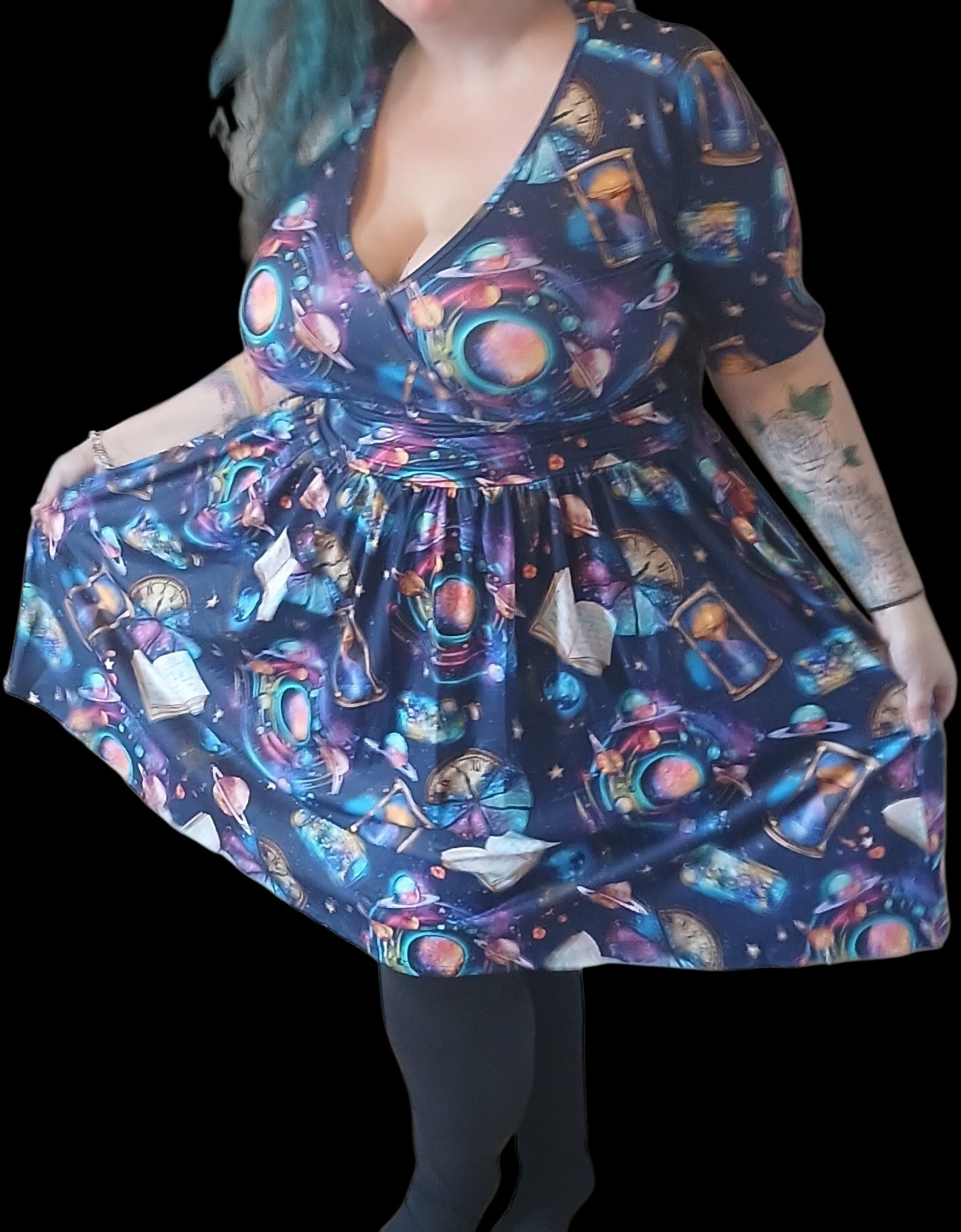 Mystical Space Wrap dress