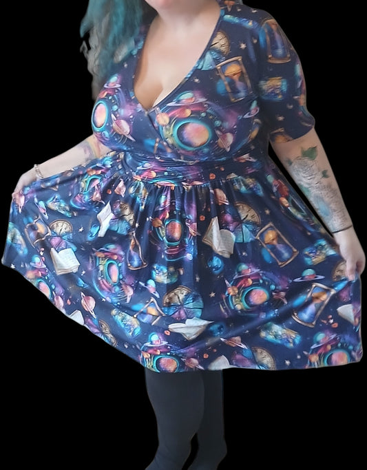 Mystical Space Wrap dress