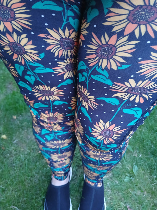 Sunflowers leggings Pockets