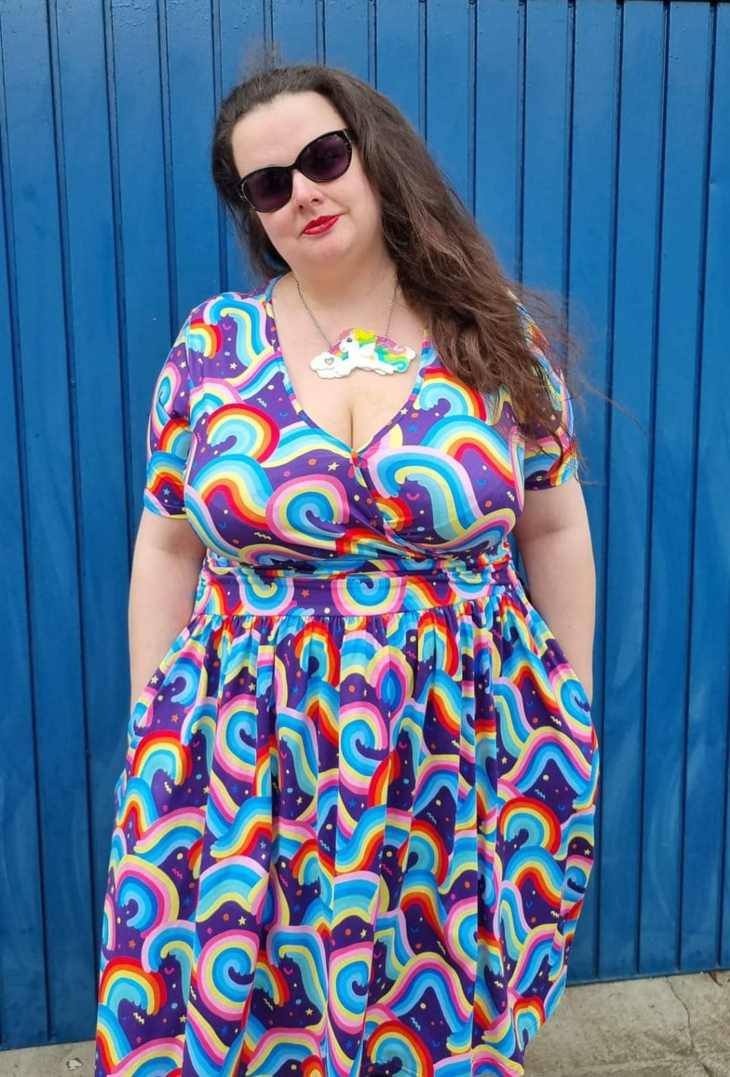 Wrap Style Dress Rainbow