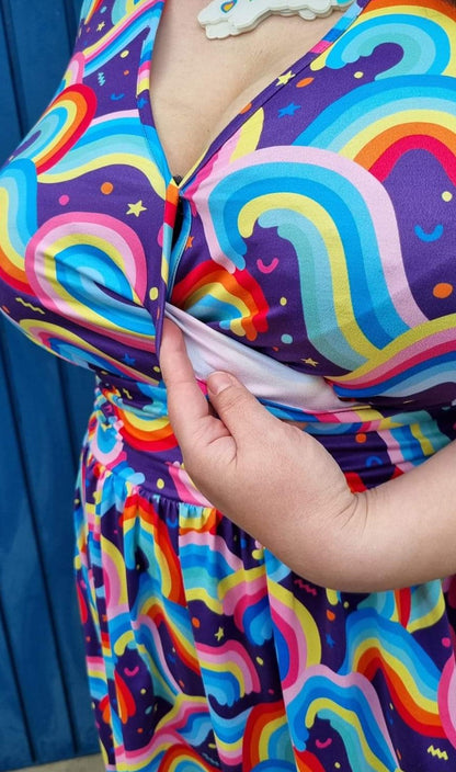 Wrap Style Dress Rainbow