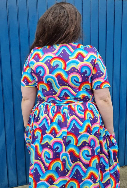 Wrap Style Dress Rainbow