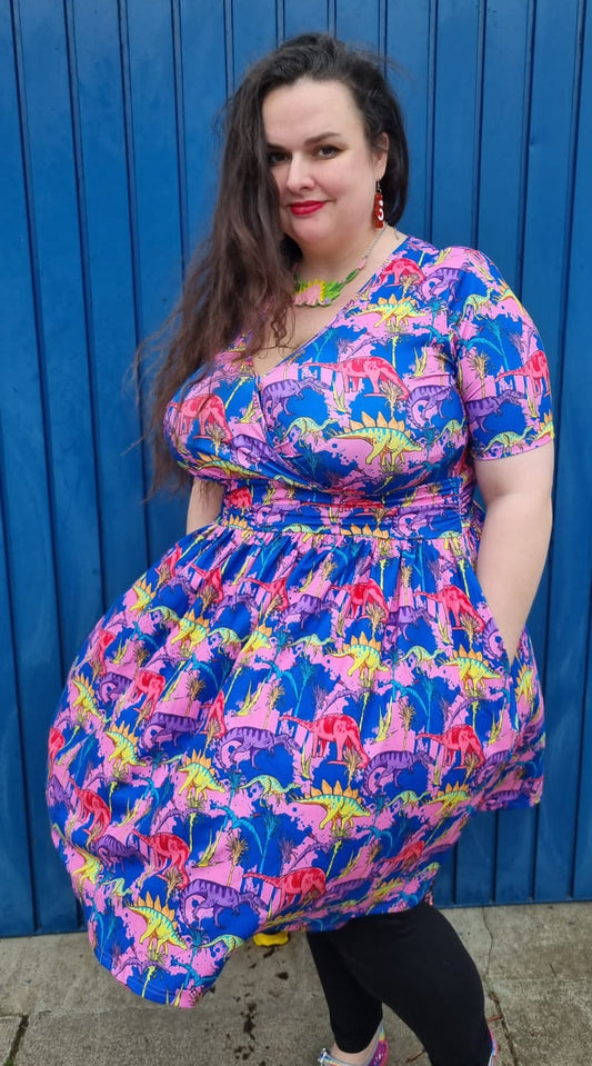 Wrap Style Dress Dinosaur