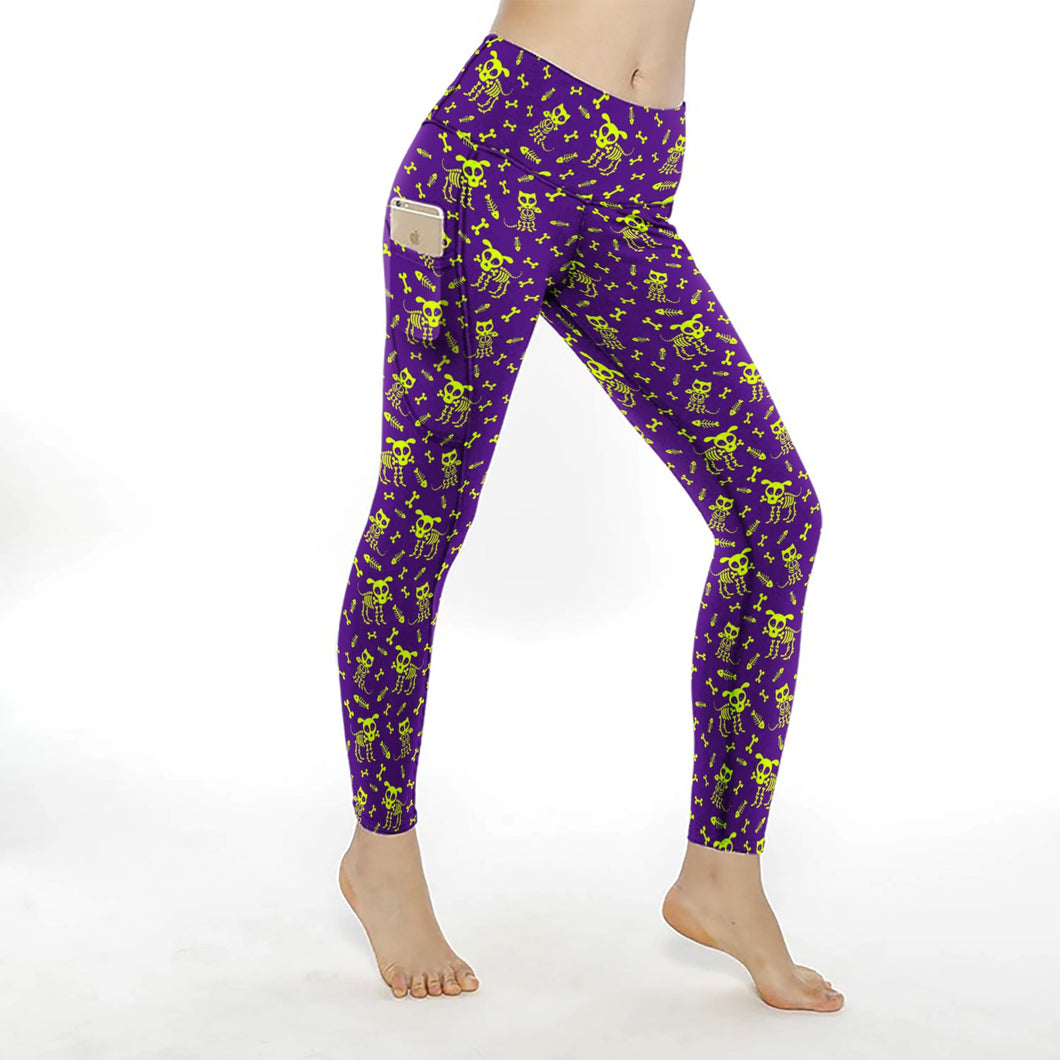 Skelly dogs and cats Yoga POCKETS