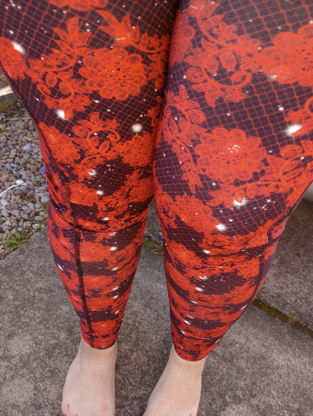 Red Lace Yoga POCKETS