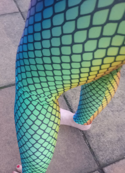 Black fishnets on rainbow YOGA