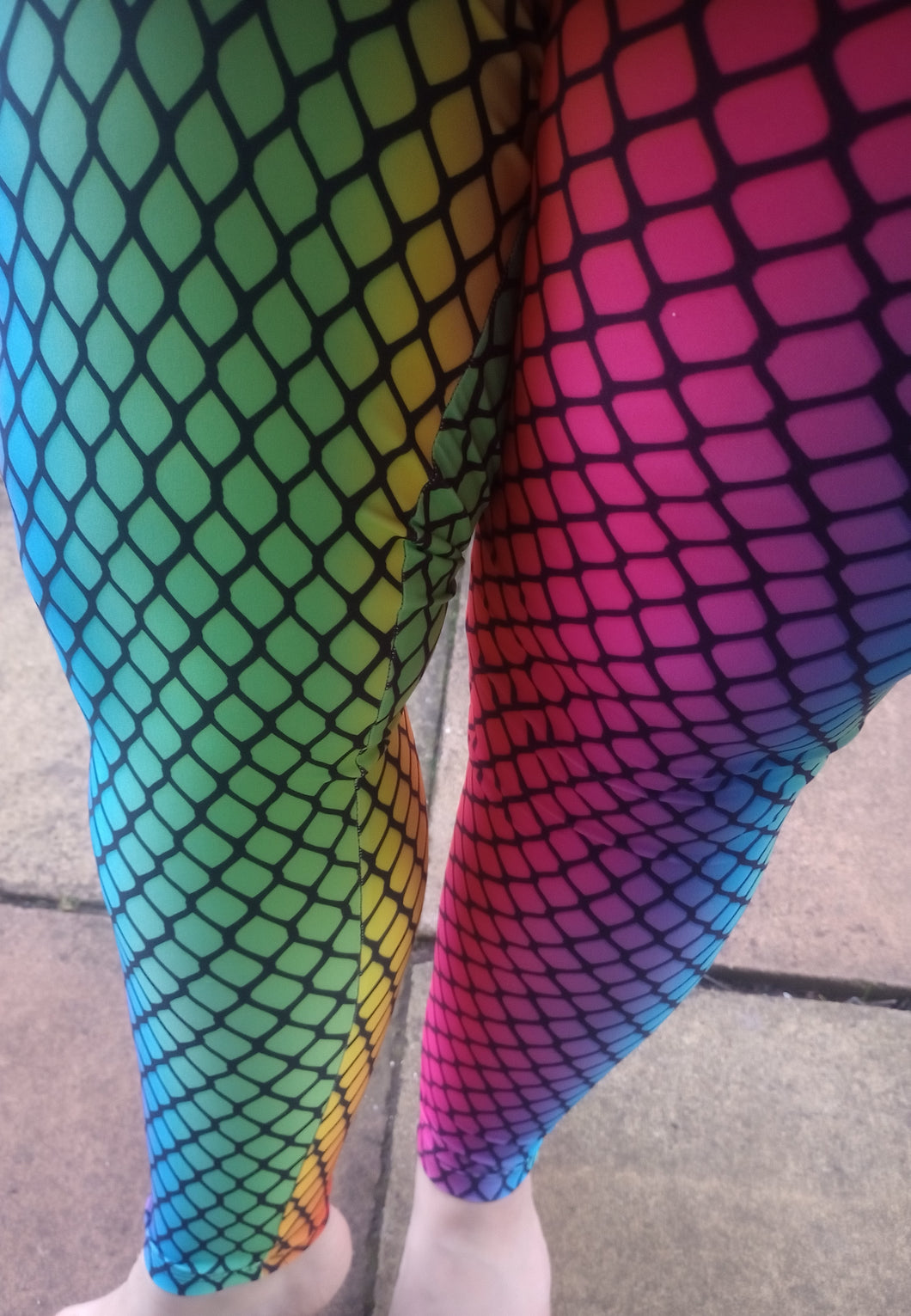 Black fishnets on rainbow YOGA