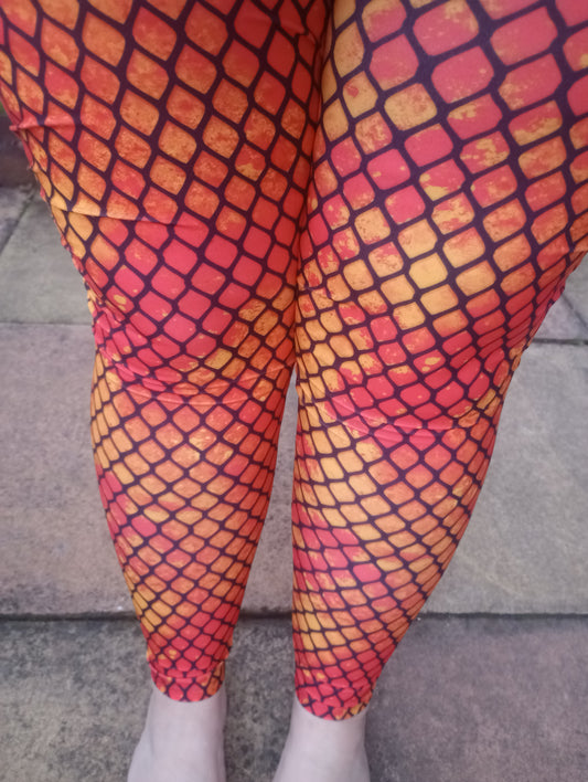 Black fishnets on Flame YOGA