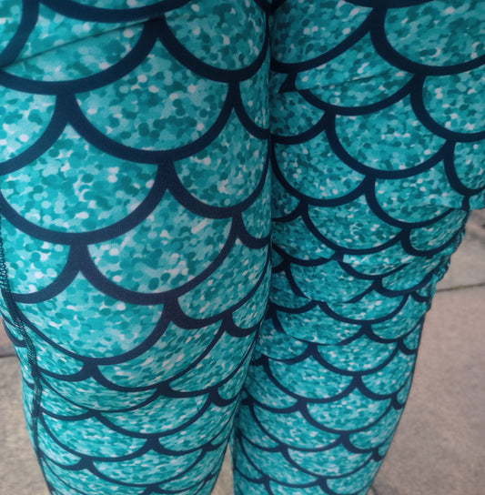 Glitter Mermaid CAPRI pocket yoga