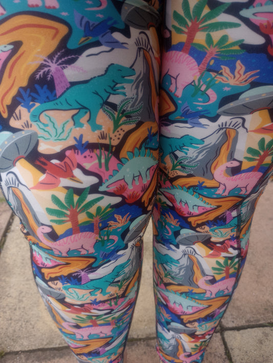 Dino days yoga leggings POCKETS