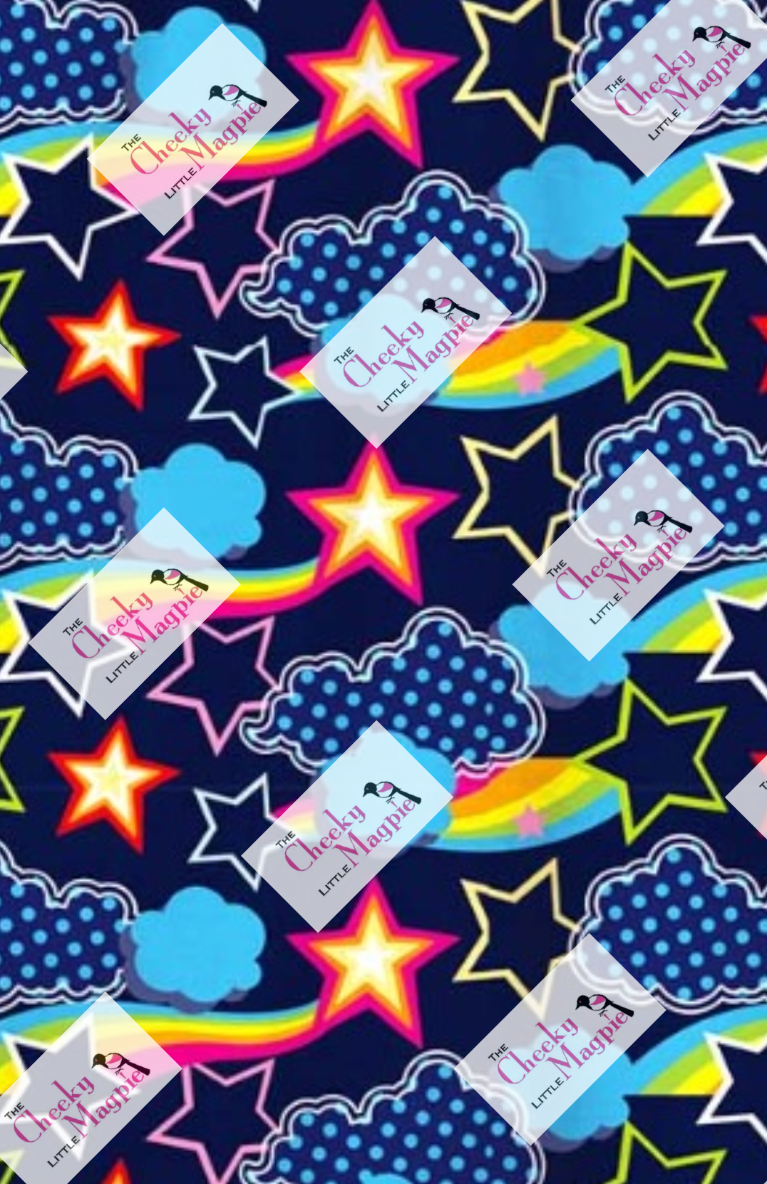 Wrap Style Dress Rainbow Cloud and Stars