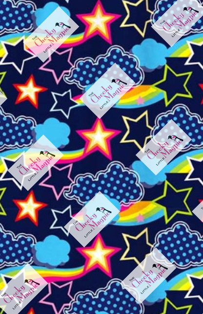 Wrap Style Dress Rainbow Cloud and Stars