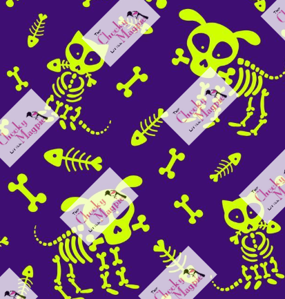 Skelly Cats and Dogs Dress 3/4 sleeve (picture to show design)