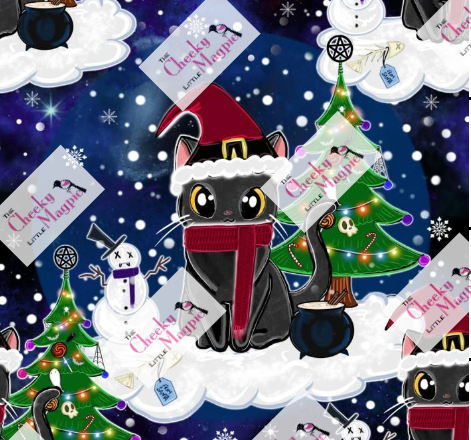Christmas Witch Cat yoga leggings POCKETS