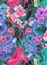 Load image into Gallery viewer, Floral Dragons Dress (picture to show design)
