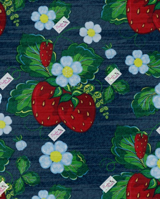 Strawberries on Denim Dress (picture to show design)