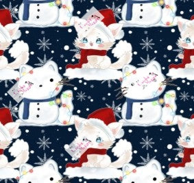 Snow Cats Swing Dress 3/4 sleeve (picture to show design)