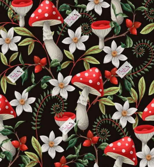 Mushrooms and flowers Yoga
