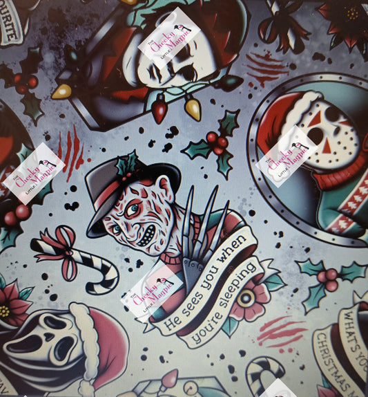 PRE ORDER Horror Christmas Short Sleeve Skater Dress