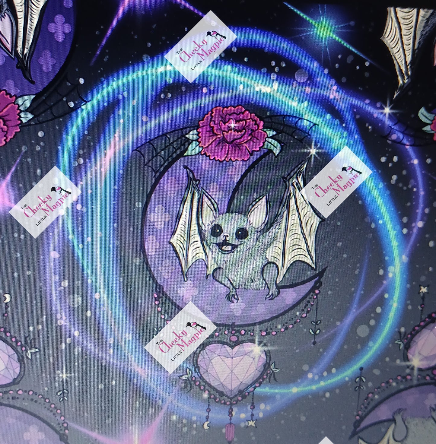 Bat and crystals Short sleeve Skater Dress